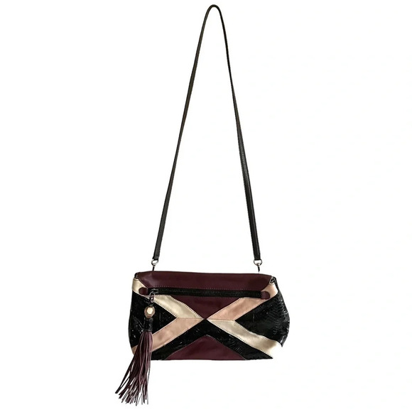 Rafe New York Patchwork Fringe Bead shoulder bag Clutch - Picture 1 of 7